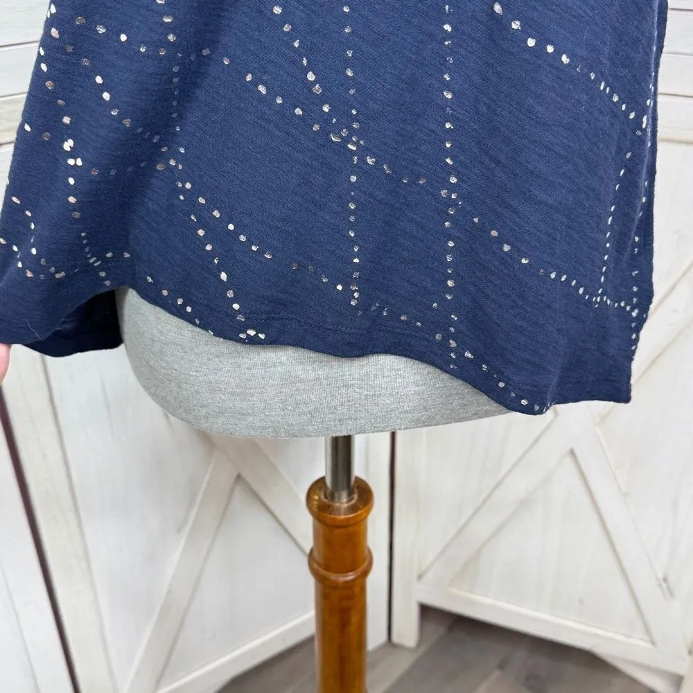 Gap Metallic Print Sleeveless Muscle T Shirt Blue Silver XS‎ Tank Top - Image 6