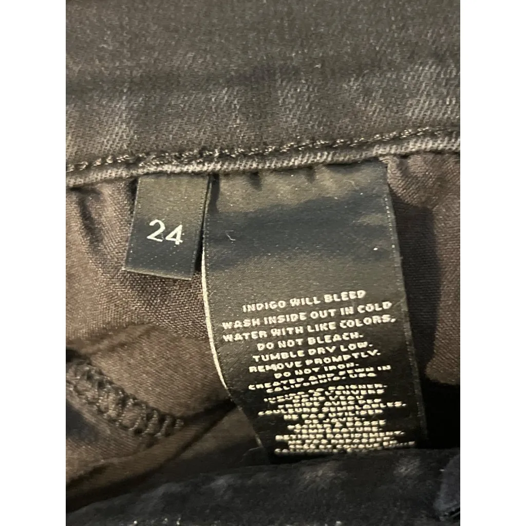 J Brand Maria Black Distressed Skinny Denim Jeans Knee Rips Destroyed Sz 24 READ - Image 8