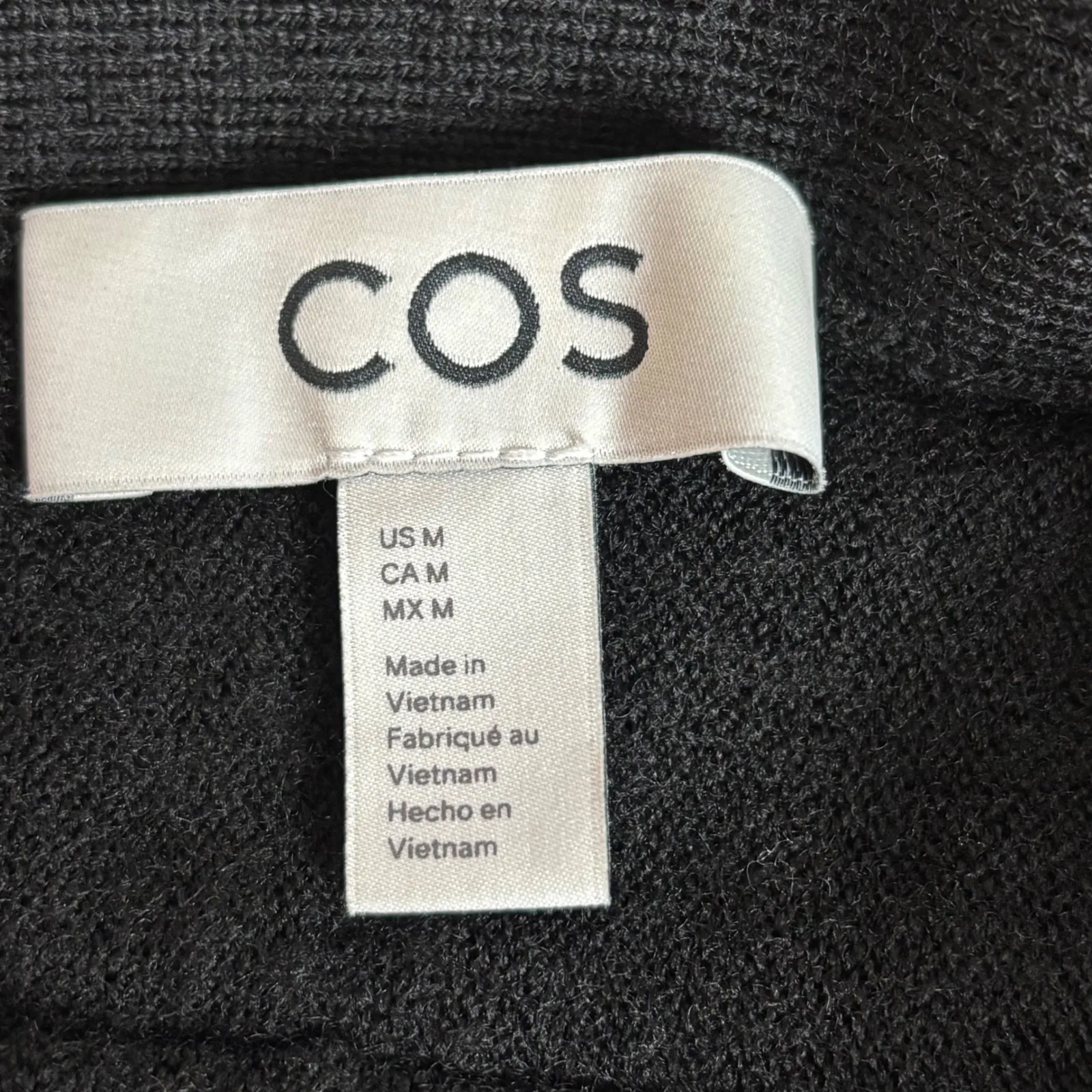 COS Black Wool Button Front Cardigan Sweater Dolman Sleeve Women's M - Image 3