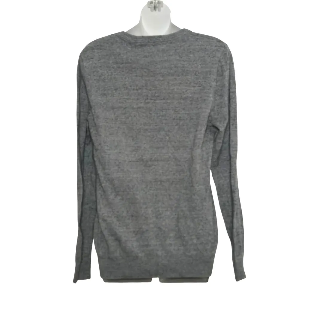 F&F Knitwear Charcoal Casual Knit Long Sleeve Crew Neck Jumper Size S Gray - Image 2