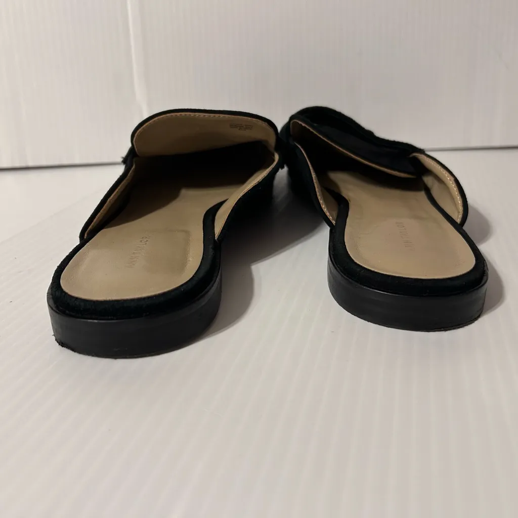Anne Taylor black suede pointy toe slide flat mules shoes women size 8 1/2 M - Image 5