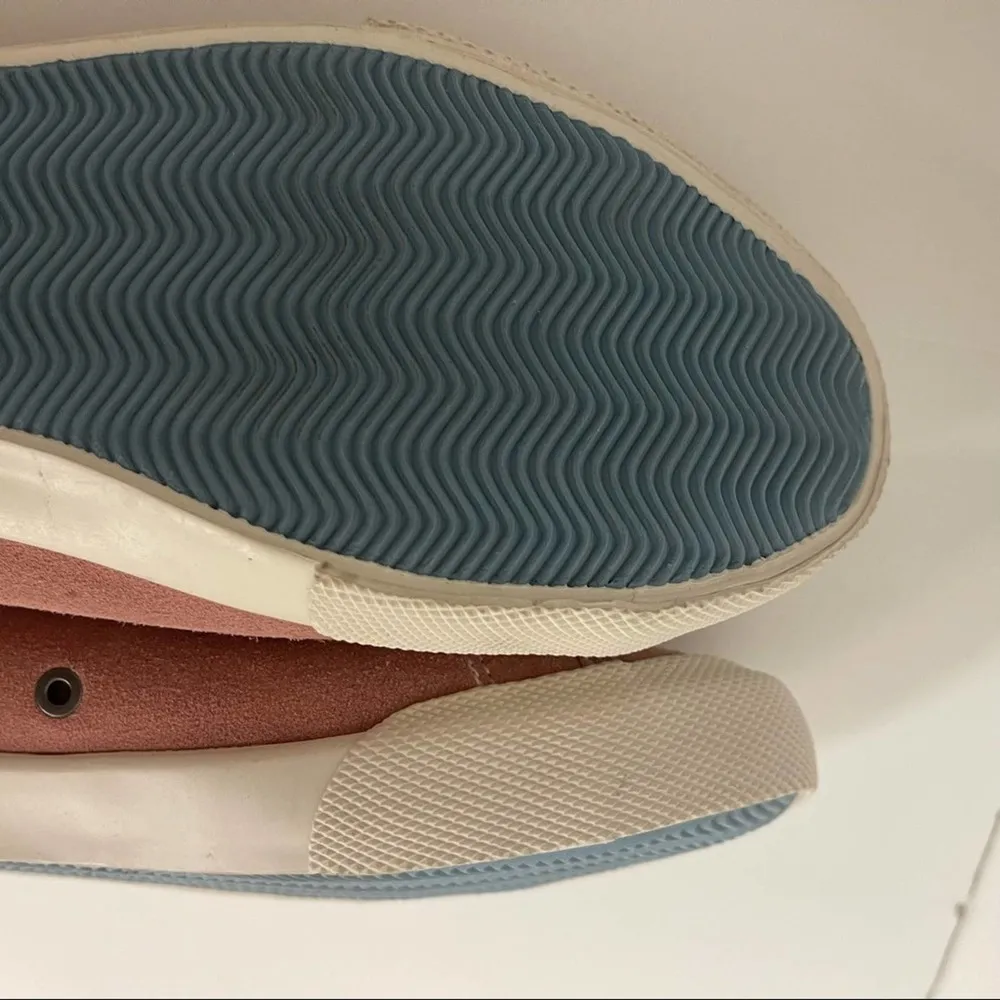 NWOT SEAVEES Monterey suede lace up sneaker flats shoes rose blush pink SZ 6.5 - Image 13