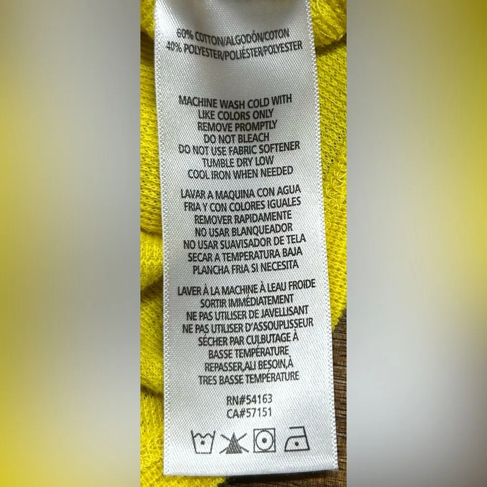 Tommy Hilfiger Sport Y2K Size L Women's Yellow Crew Neck Logo T-Shirt - Image 3