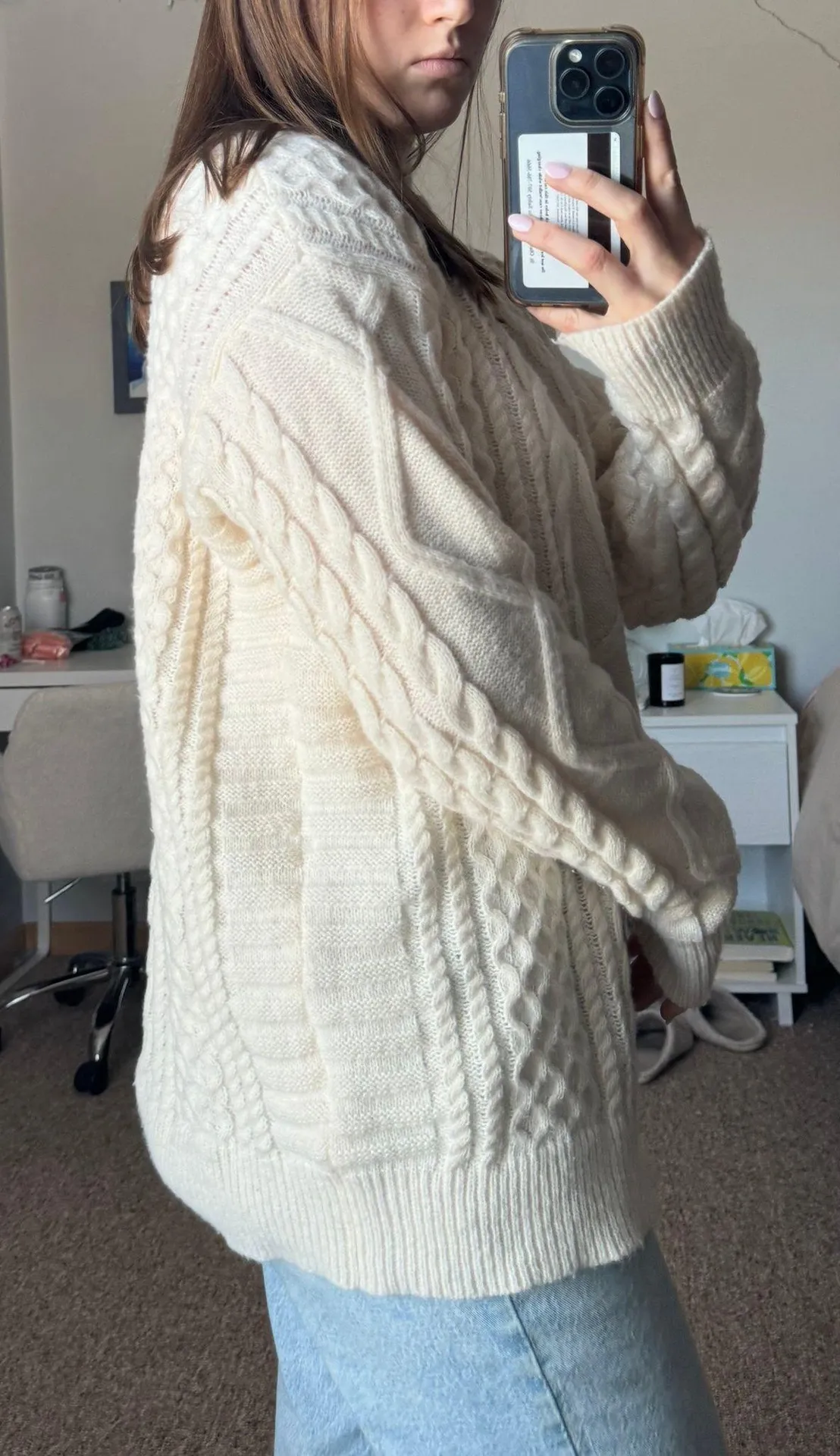 Oversized Cable Knit Sweater - Image 4