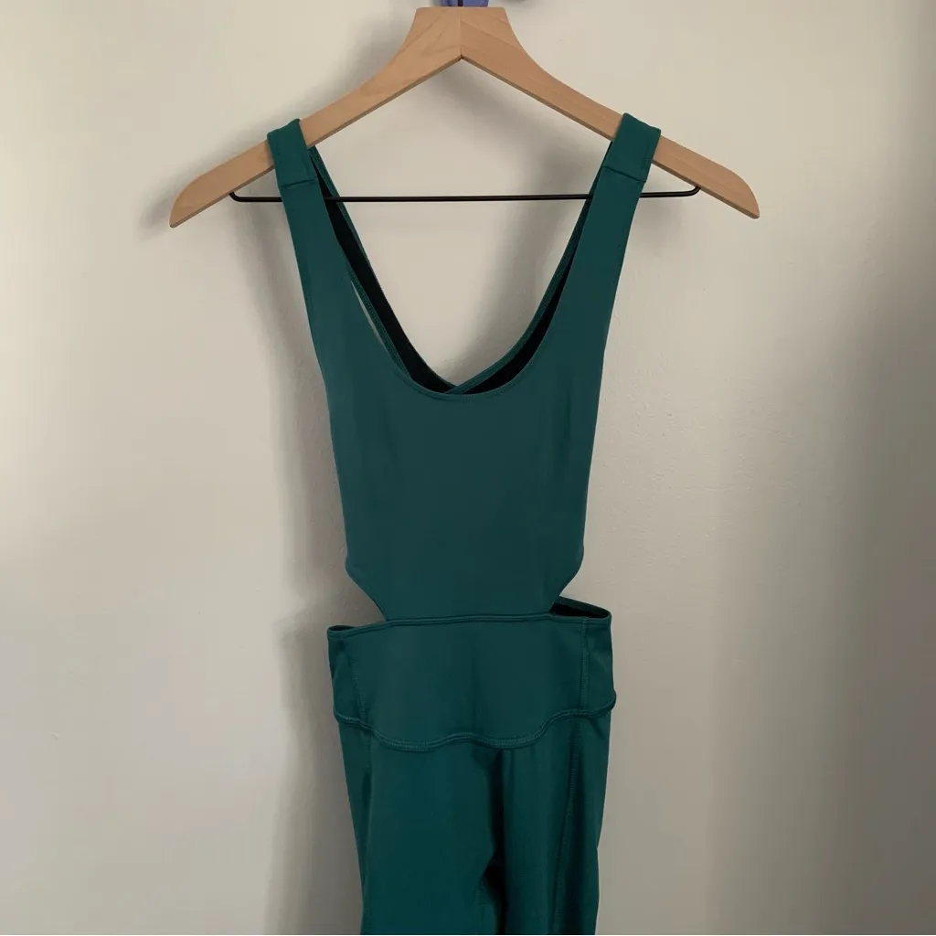 Free People Movement XS Back it Up Jumpsuit Dark Green Teal - Image 4