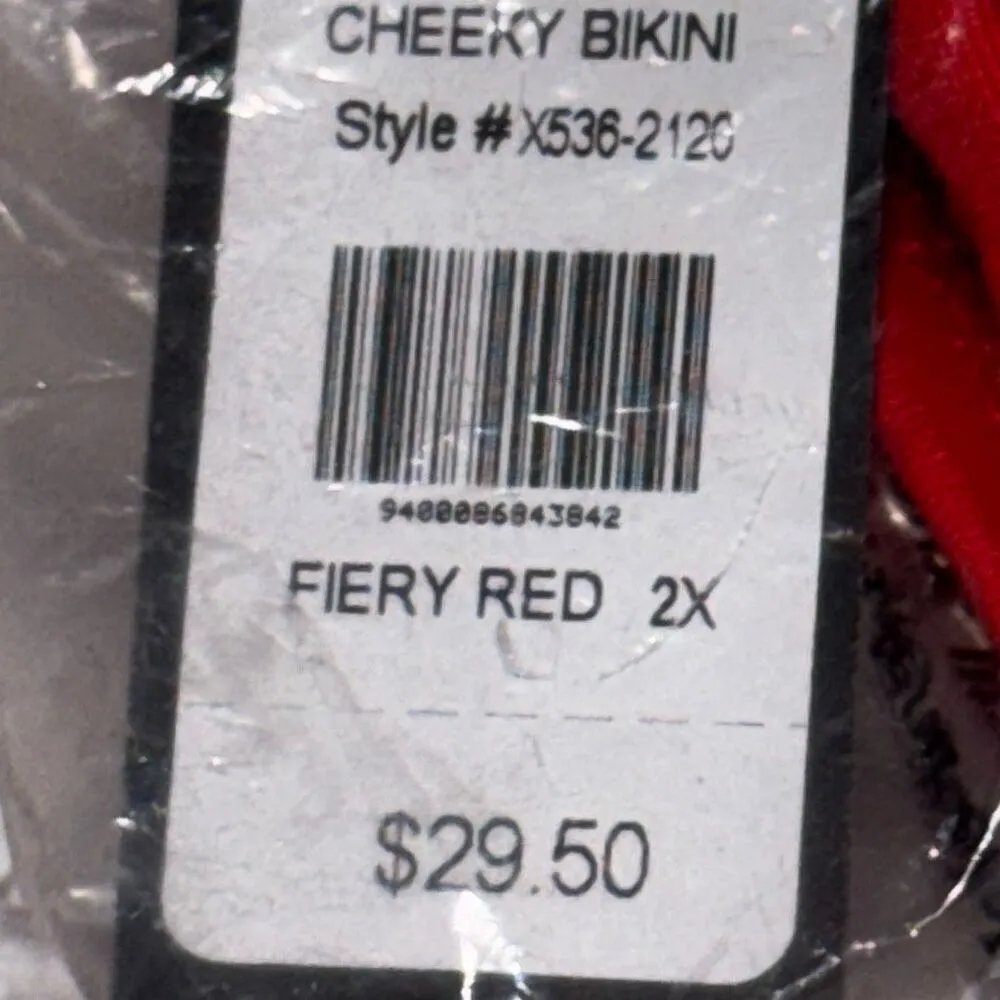 NWT Frederick's Of Hollywood Cheeky Bikini Tie Waist Swim Bottom Size 2X Fiery R - Image 5