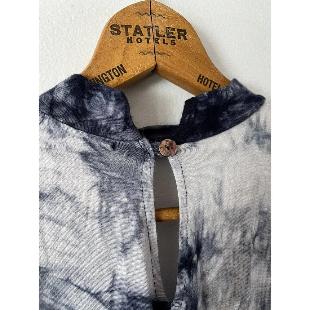 Ginger G Blue Tie Dye Sleeveless Boho Romper Size Medium - Image 5