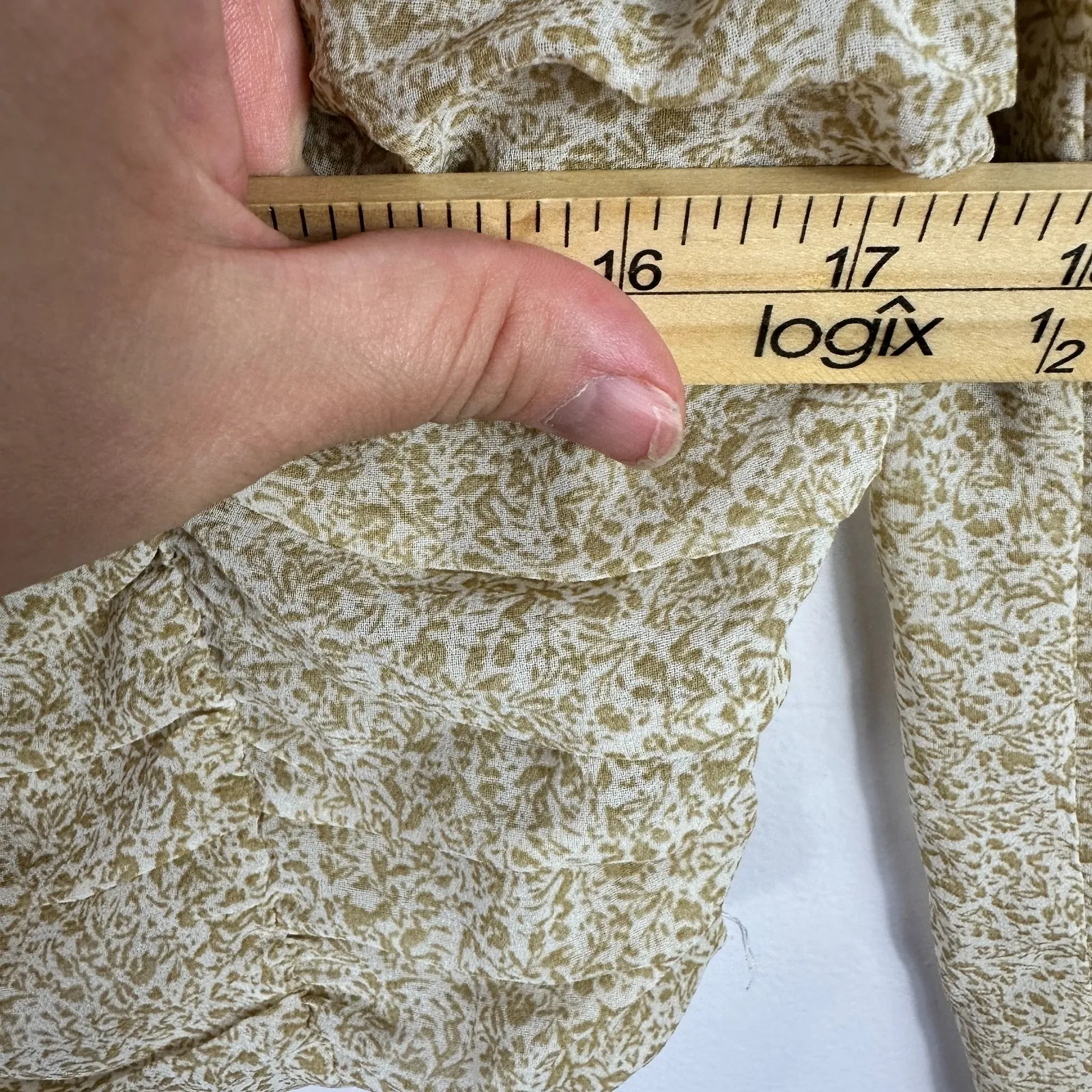 Altar'd State Top Women L Beige Floral Ruched Cottagecore Coquette Romantic Boho - Image 7