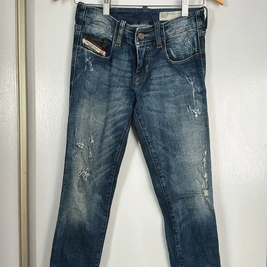 MOVING SALE Diesel Blue Super Slim Skinny Jeans with Vintage Distressing - Image 3