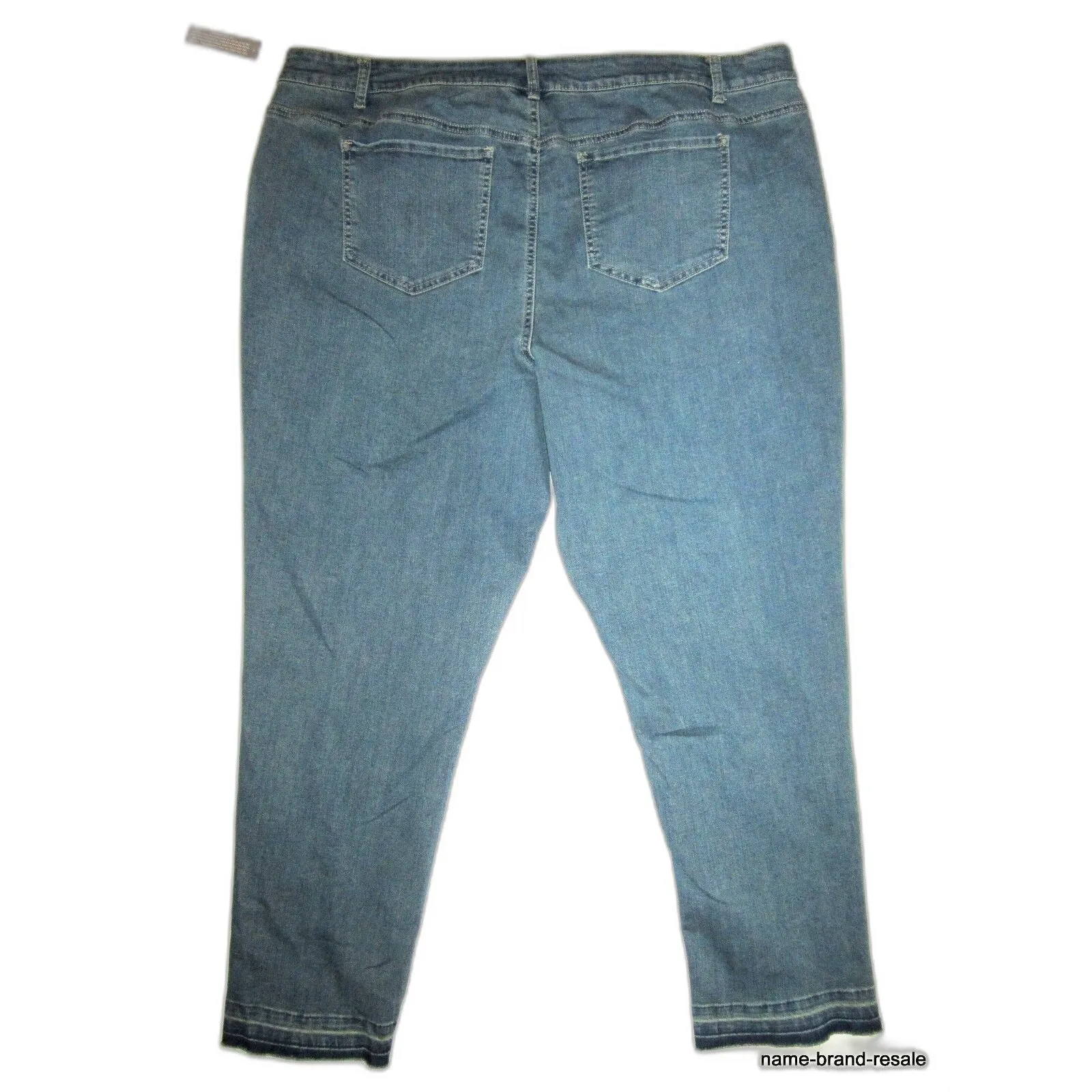 FALLS CREEK NWT Denim Ankle Slim Leg JEANS Womens PLUS 24 3X Frayed Hems NEW - Image 3