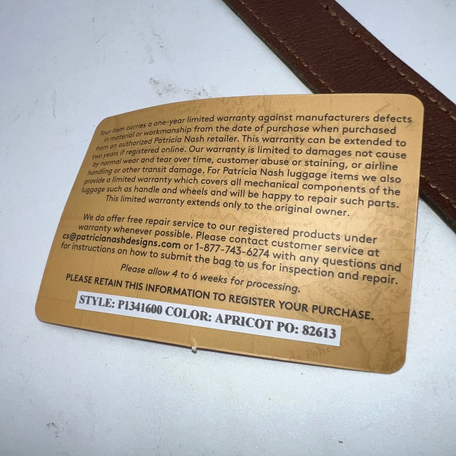 Patricia Nash Apricot Crochet Leather Trim Button Shoulder Bag Purse - Image 8