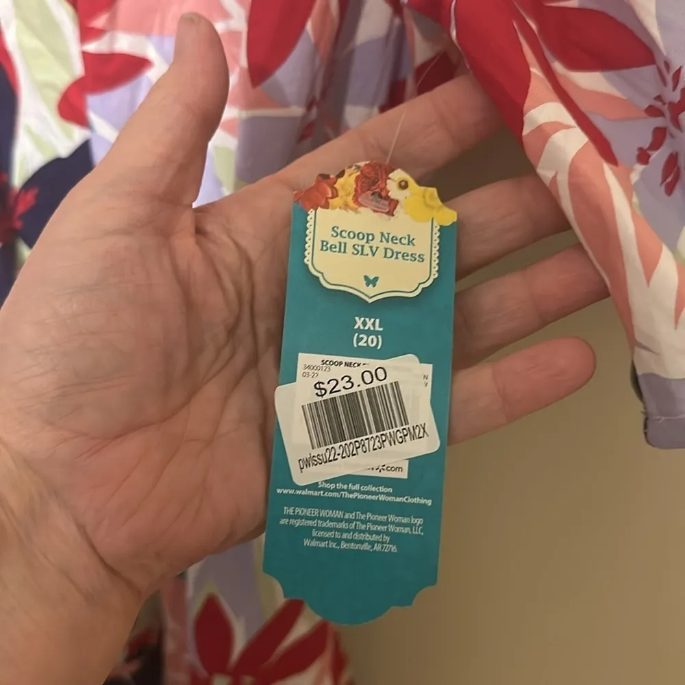 The Pioneer Woman Scoop Neck Bell Sleeve Dress NWT‎ Purple Size XXL - Image 6