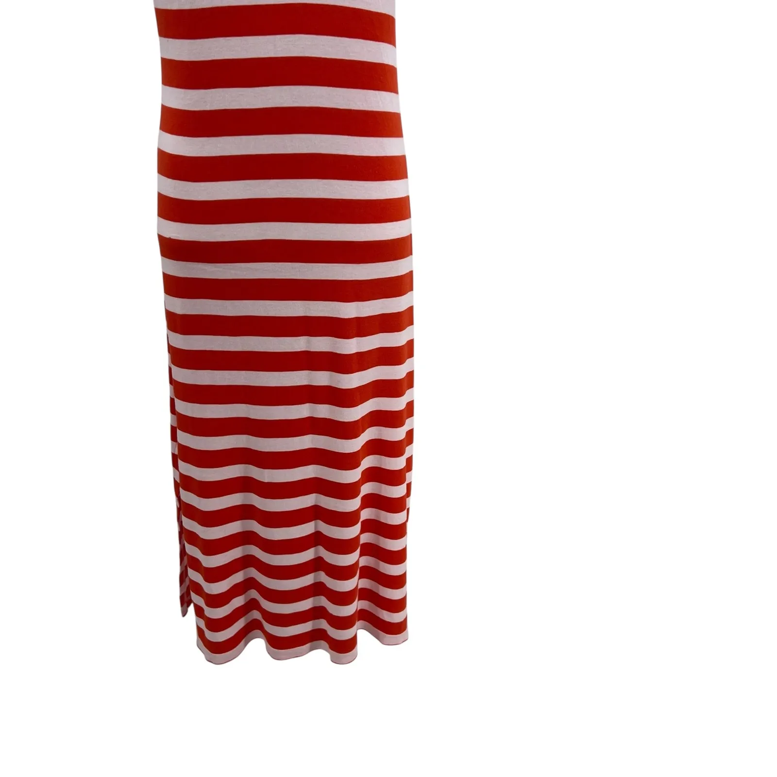 Tory Burch Sport Striped T-Shirt Dress Midi Heart Embroidery Red Size Medium - Image 10