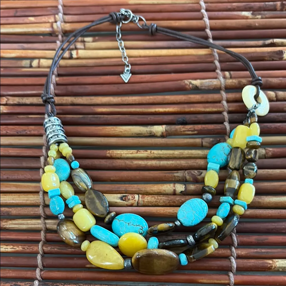 Silpada Turquoise Howlite Leather Cord Necklace - Image 3