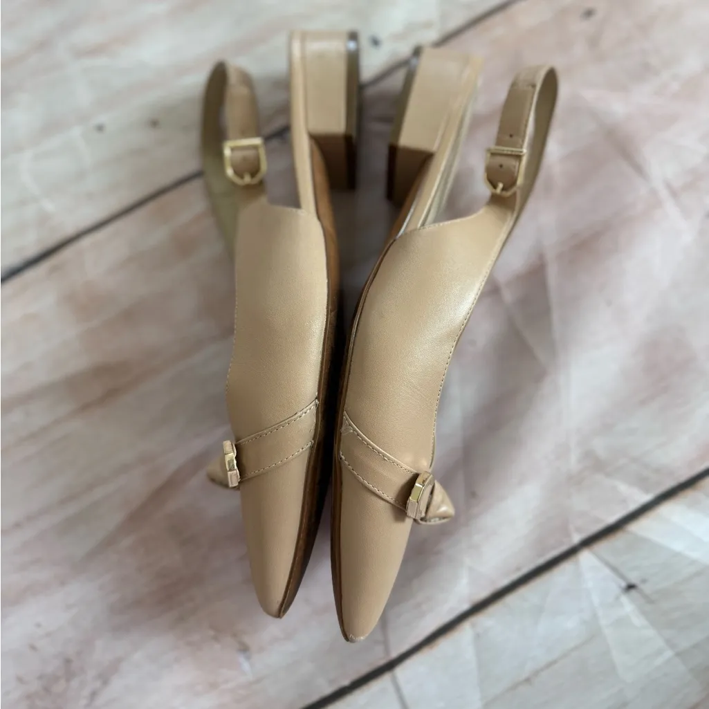 Cole Haan Women's Menlo Skimmer Brush Leather Slingback Flats W22640 Size 8b - Image 2