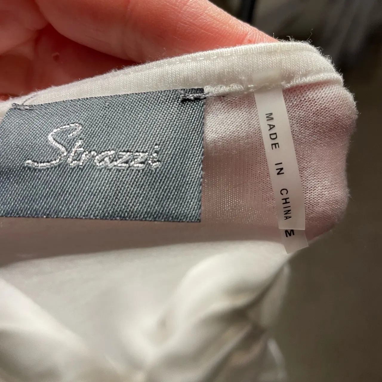 Strazzi Womens White‎ Long Sleeve Draped Neckline Peplum Blouse Top Size Medium White - Image 5