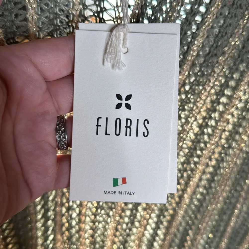 NWT Floris Made in Italy Knit Olive Gold Swim Cover Up Dress Size Small / Medium Green - Image 9