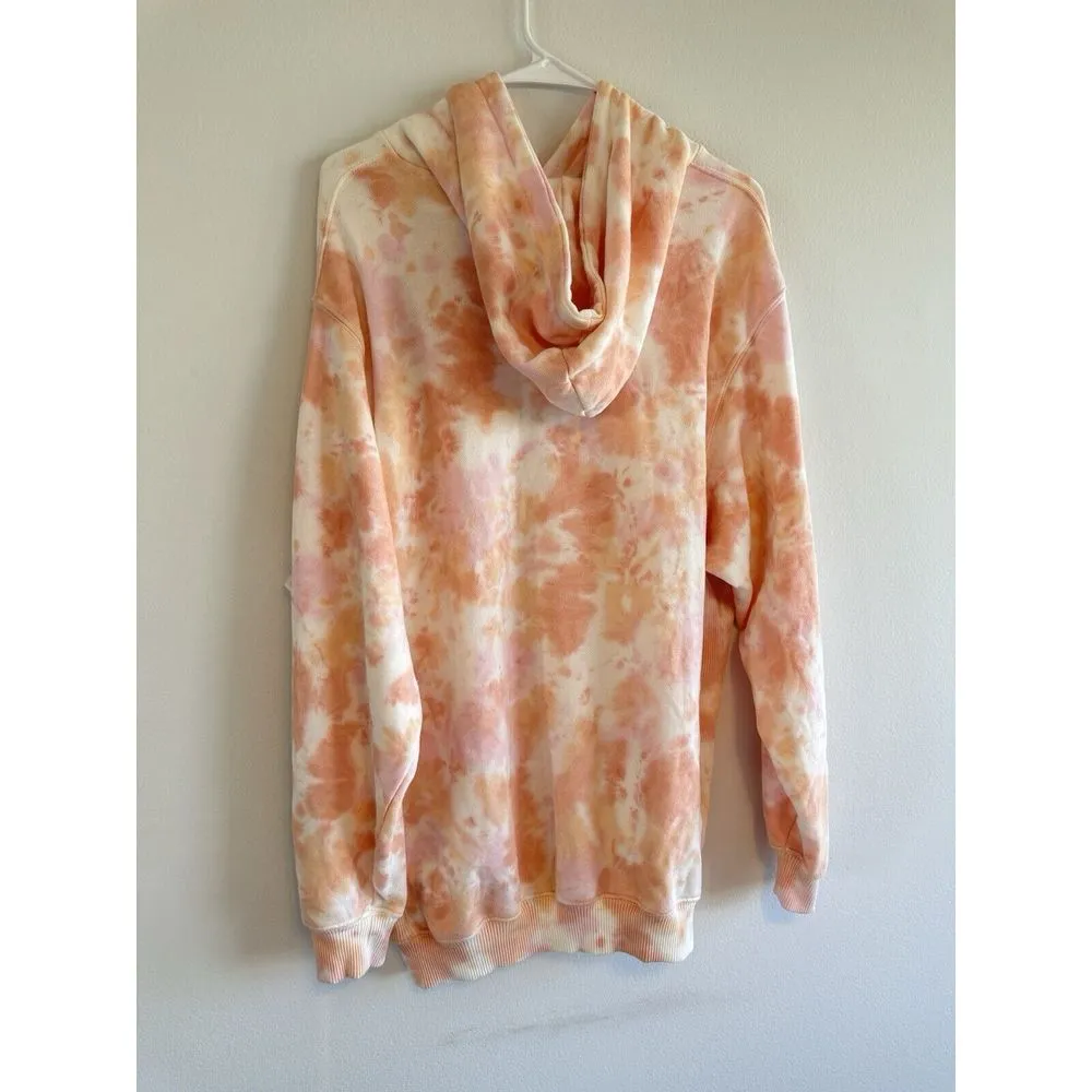 Aerie‎ Oversized Tie Dye Everyday Hoodie Sweatshirt Womens S Pink Orange - Image 2