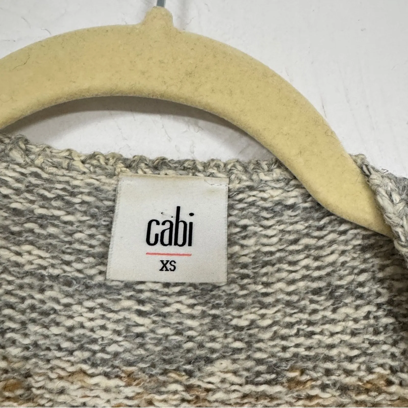 Cabi Blue Grey Shetland Fringe Cardigan Sweater Womens XS Boho Cozy Duster - Image 4