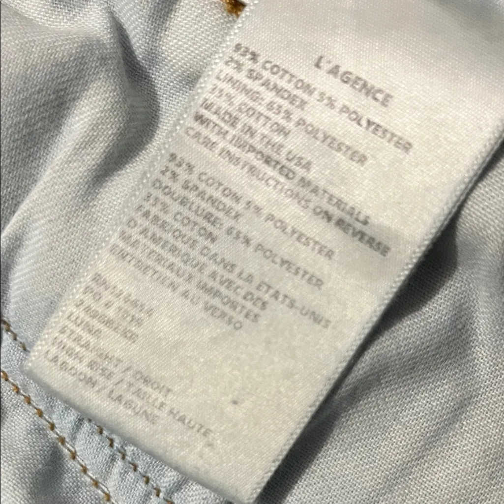 L'AGENCE Luna Straight Jeans Size 28 - Image 6