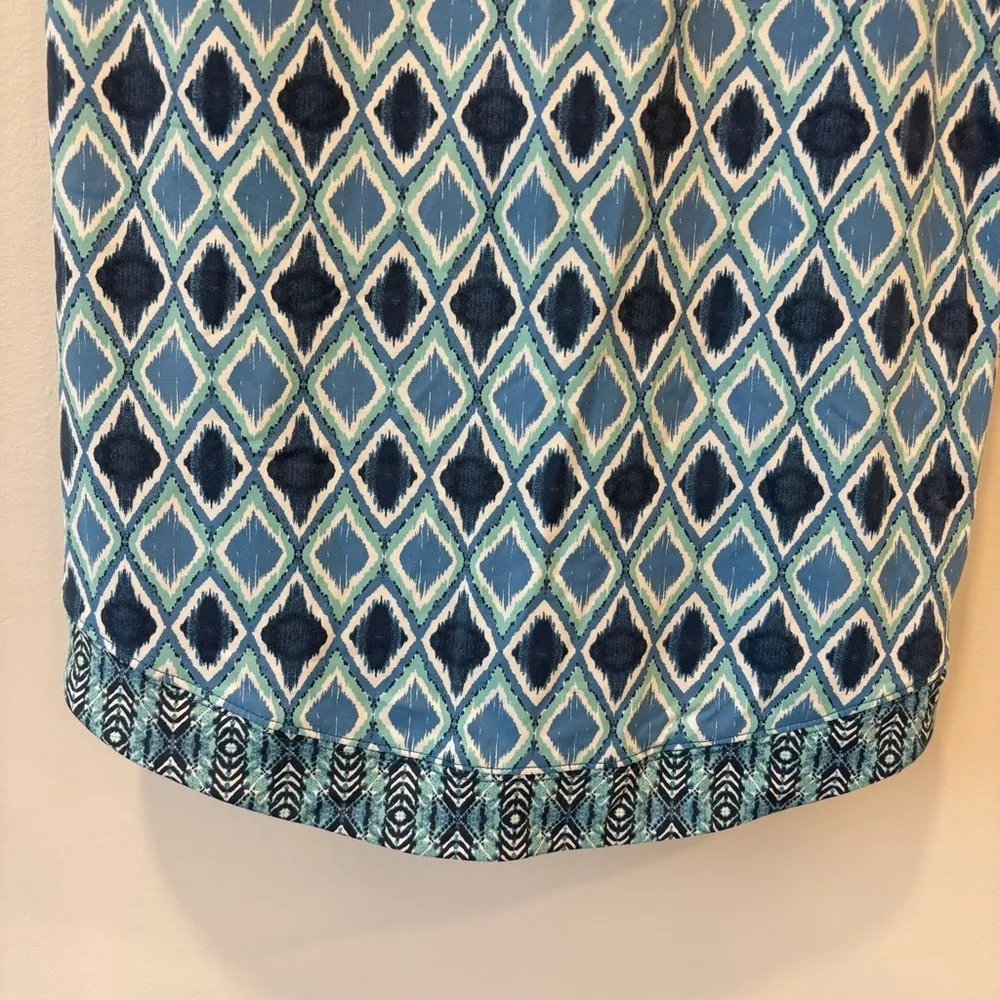 Title Nine Blue Diamalete Ladder Back Athletic Mini Dress Geometric Athleisure - Image 4