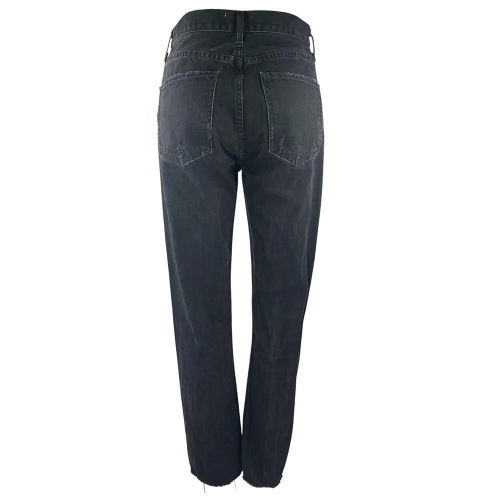 Agolde Women's Straight Leg High Waist Distressed Frayed Denim Jeans Pants Sz 26 - Image 3