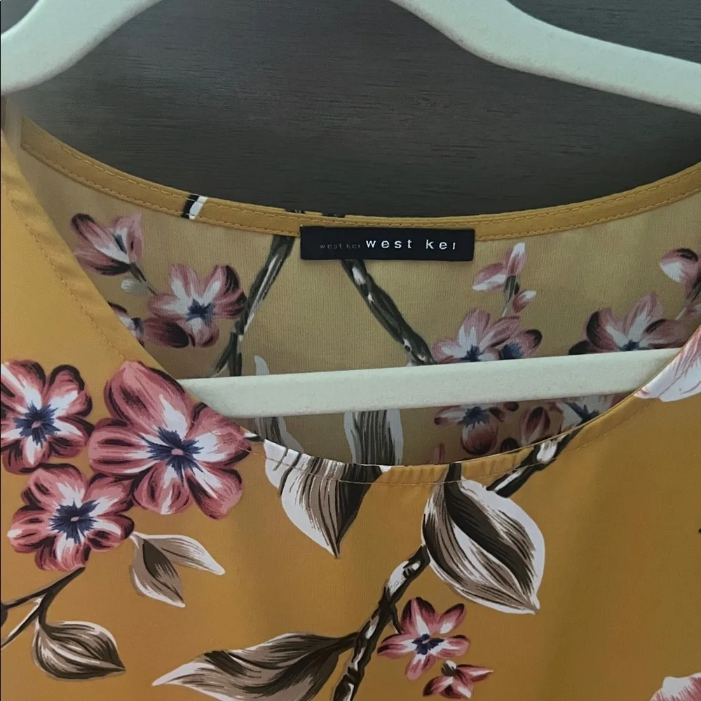 Nine West Mustard Floral Blouse - Image 2