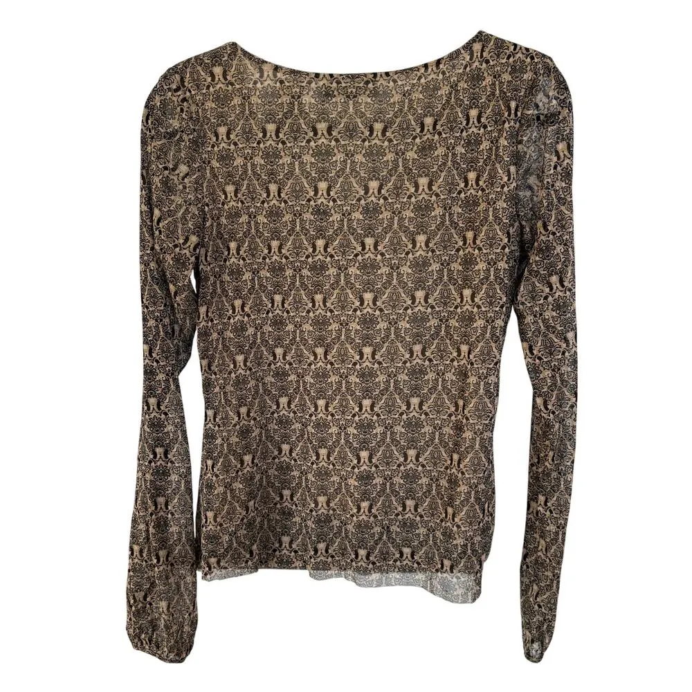 Y2K Babydoll Witchy Dark Romantic Fairy Goth Stretchy Date Night Top Small - Image 3