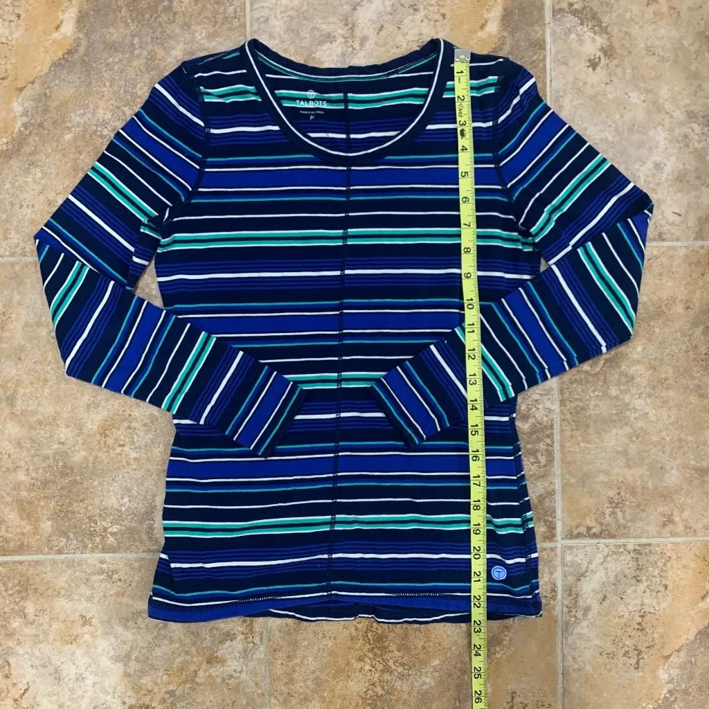 NWOT Talbots Strip Athleisure Exercise Shirt Top - Image 5