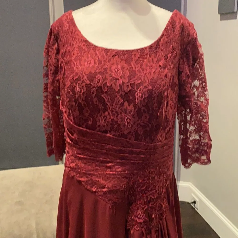 Women’s Long Chiffon Half Sleeve Mother of the Bride Prom Party Dress 14 - Image 2