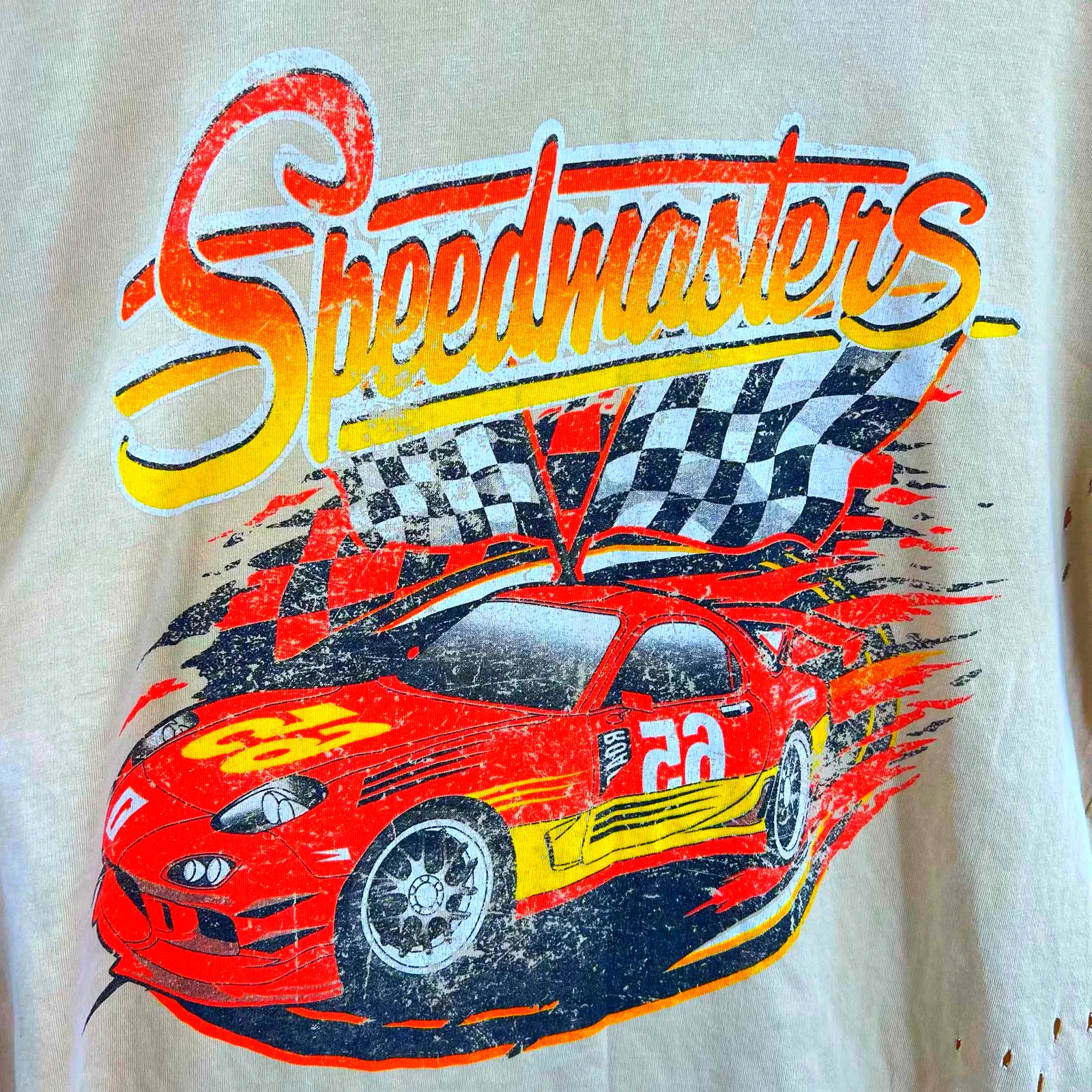 Distressed Speedmasters‎ Car Racing Tee Size Small Oversized - Image 5