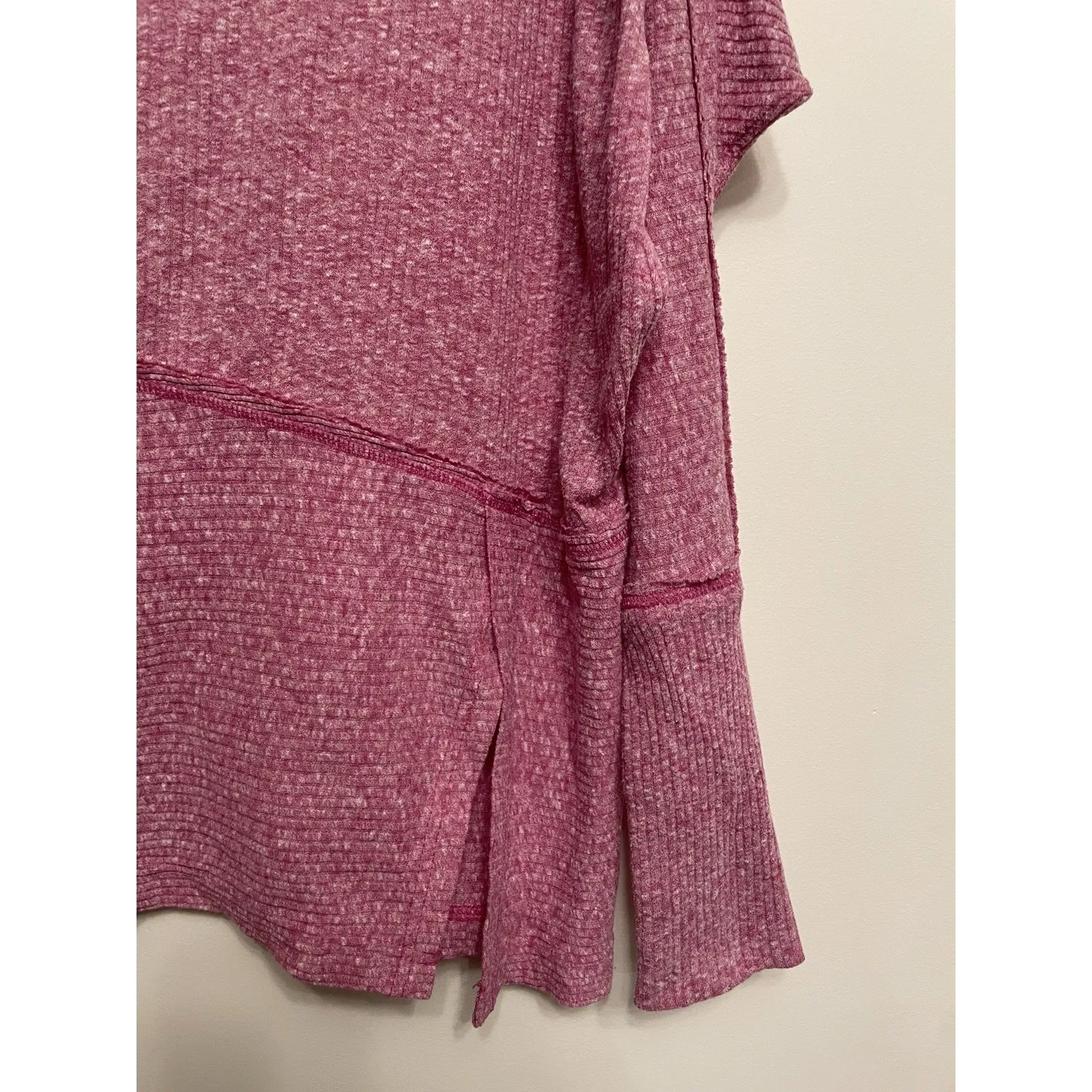 Free People‎ Londontown Top Women Small Pink Long Sleeve Asymmetrical Oversized - Image 5