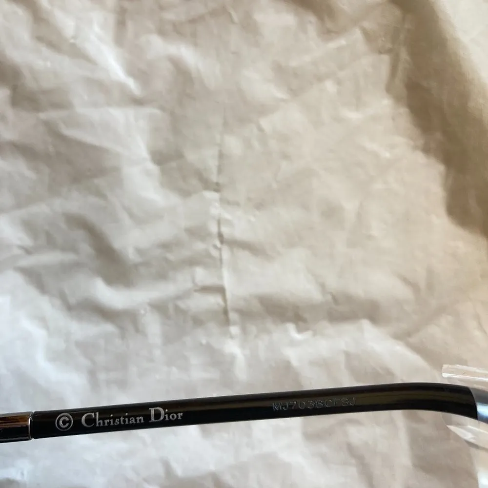 Dior PICADILLY smoke gray marble chrome black arm lightweight cat eye sunglasses - Image 5