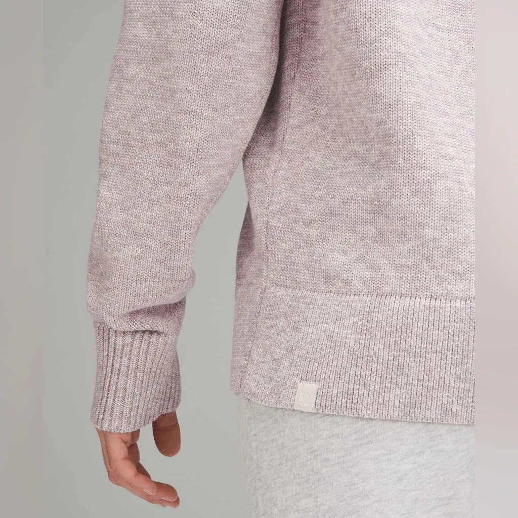 LULULEMON Boxy Cotton-Blend Sweater in Bone Ivory Rhino Grey Velvet Dust Size 1X - Image 10