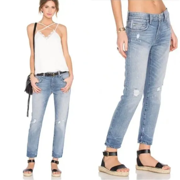 Lovers + Friends Ezra Slim Boyfriend Jeans Size 25 Melrose Blue - Image 2