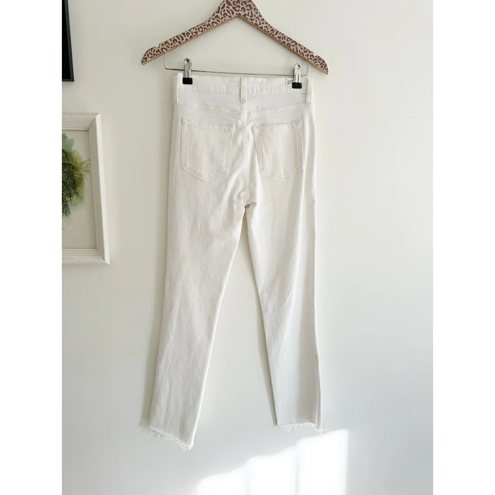 FRANK & EILEEN Cork Everyday Jeans Natural Denim White Ankle Jeans Size 24 - Image 5