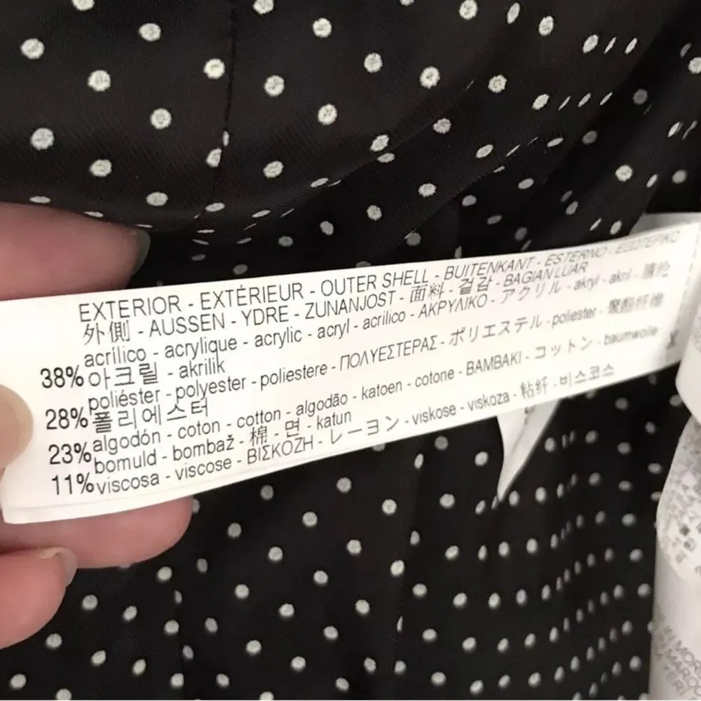 Zara Tweed Fringe Pom Pom Tassels Lined Boucle Jacket Blazer Black Size XS - Image 14