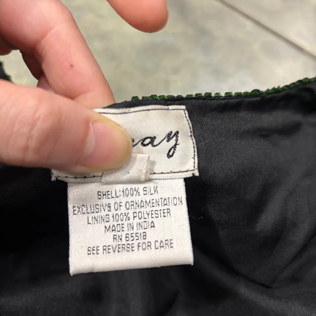 Vtg Stenay Womens Multi Colored Sequined and Beaded Cardigan Retro Funky Hippie Blue Size L - Image 10