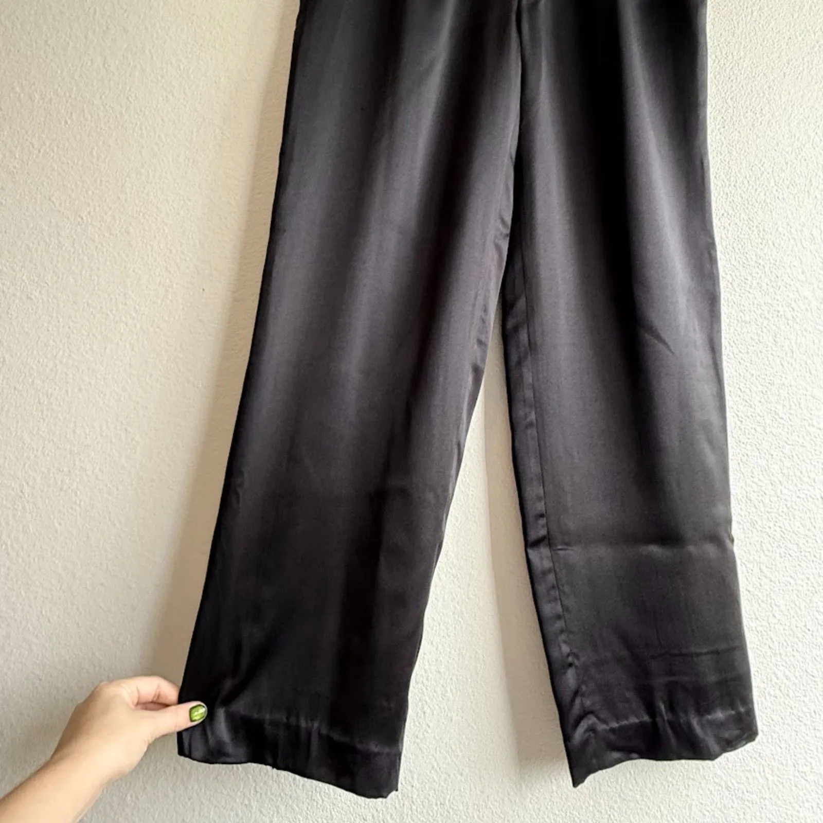 Vintage 1985 Jeanette for St. Martin 100% Silk Pleated Pants in Black size L Size L - Image 6