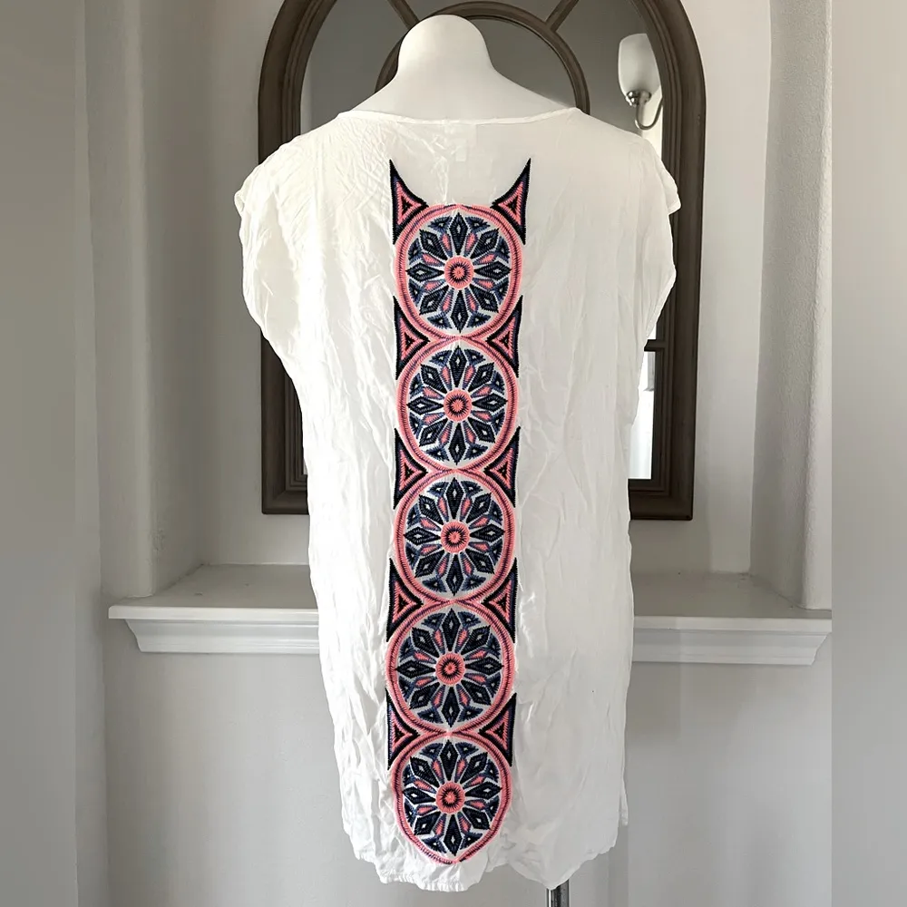 Milly Embroidered Cape Swimsuit Coverup, Multicolor Retail $345 - Image 6