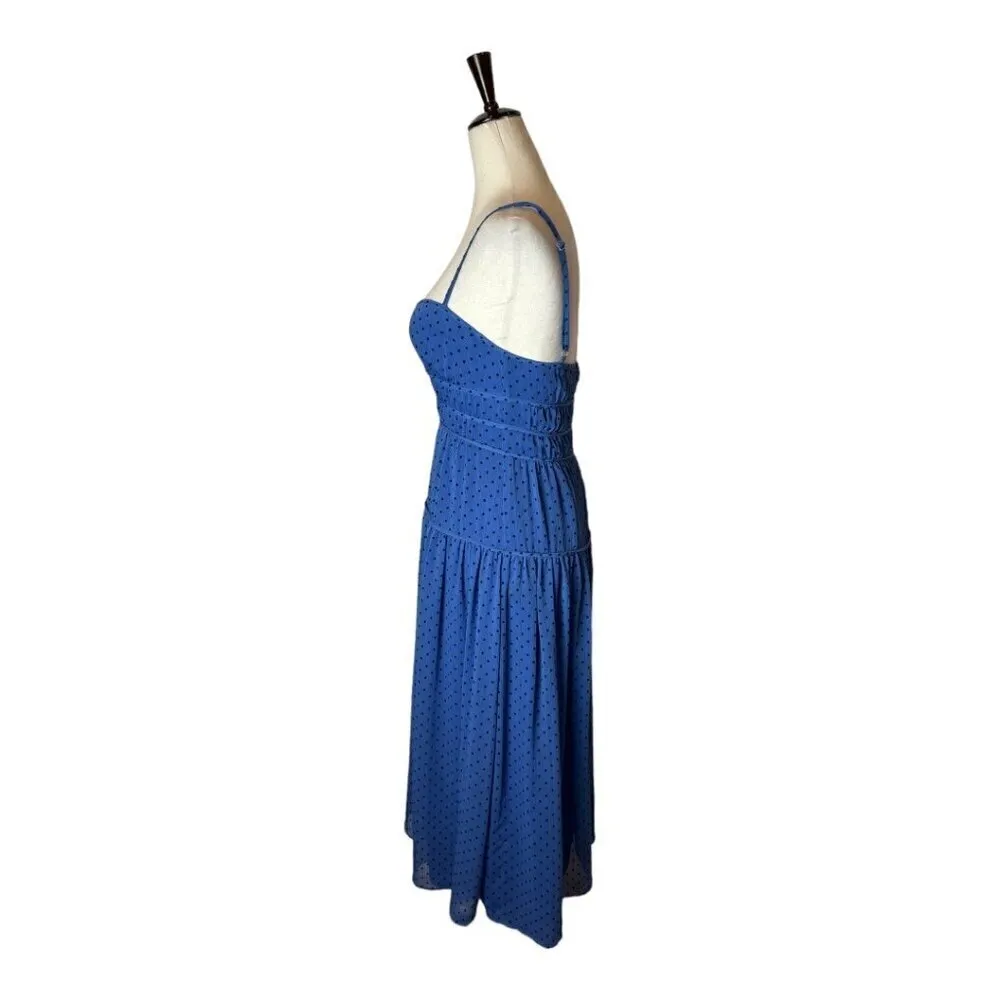 La Maison Talulah Dress Womens Small Blue And‎ Black Polka Dot Sorrento Midi - Image 8
