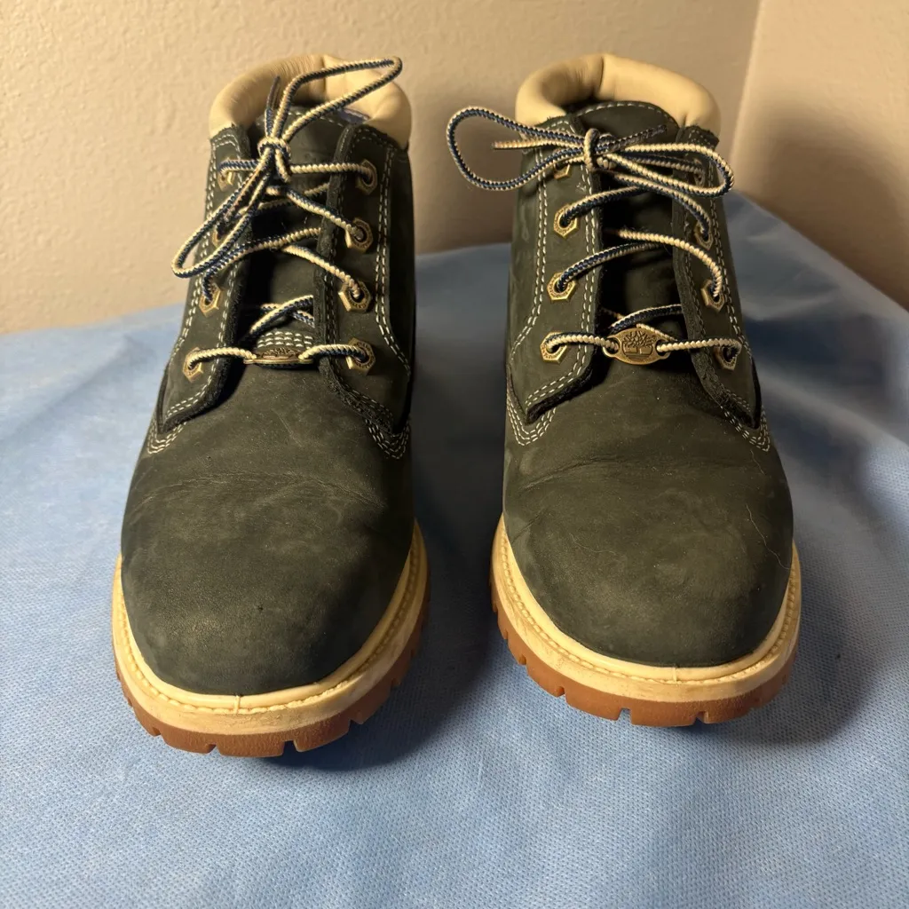 Timberland Women's Nellie Waterproof Chukka Boot in blue nubuck leather NWOT - Image 6