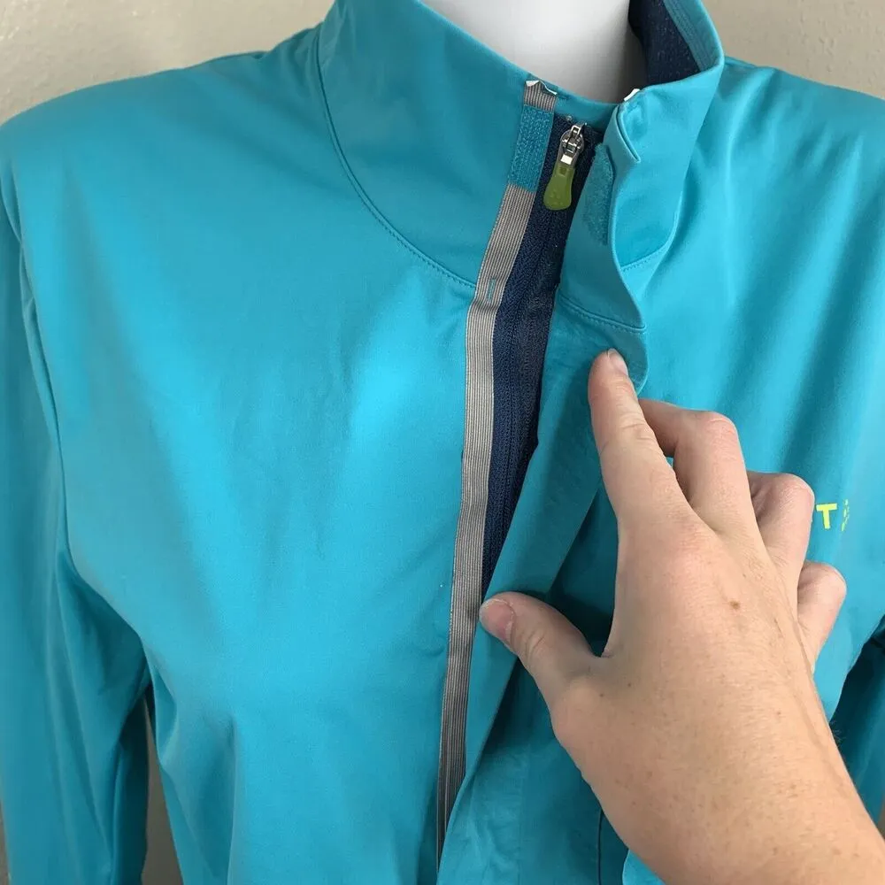 Craft Cycling Full Zip Vent Air Wind Jacket Women’s Sz M Turquoise Blue *flaws Size M - Image 2