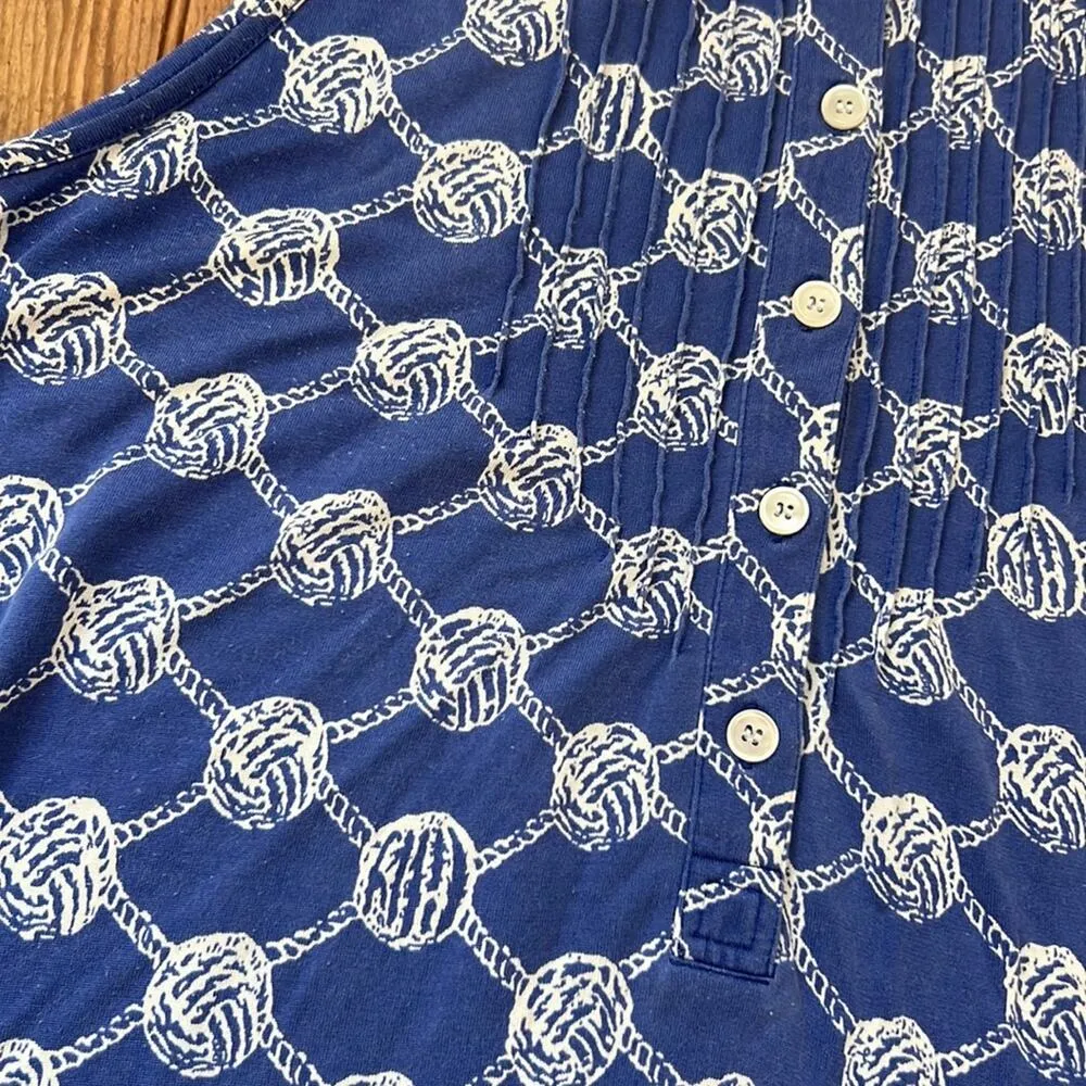 Women’s vintage Lilly Pulitzer silk cotton sleeveless blue top size large - Image 2