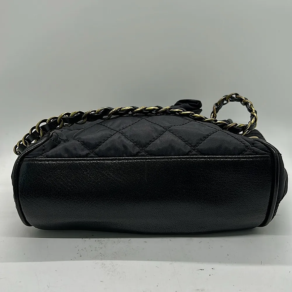 Moschino Luxurious Black Quilted Bow Chain Handles Handbag Purse 🌺🌺 - Image 6