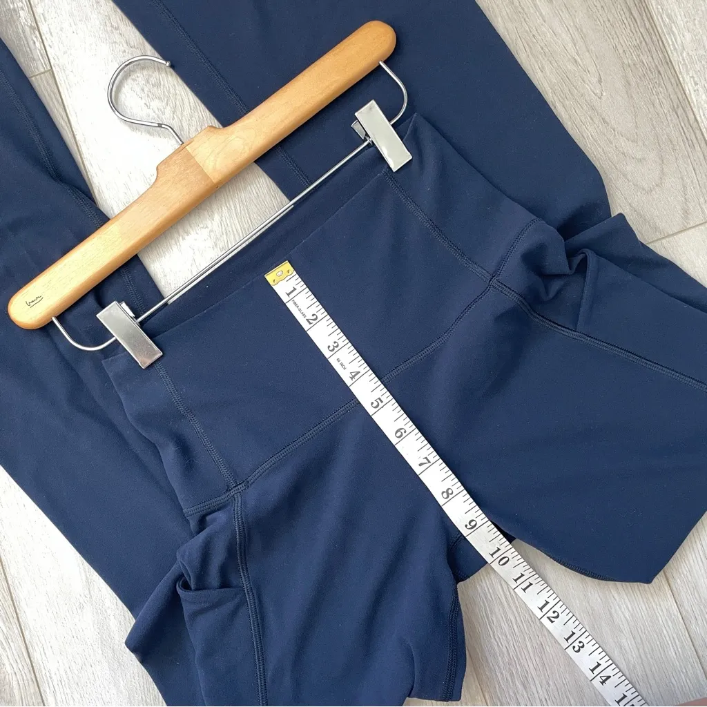 TNA Workout Leggings high rise flare pockets womens Navy Blue (small) activewear - Image 6