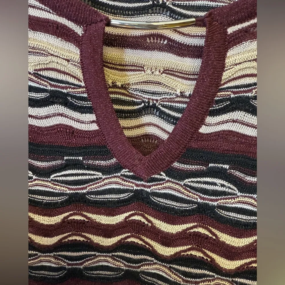 White House Black Market Multicolor Striped Sweater Tunic Women’s Size Medium - Image 7