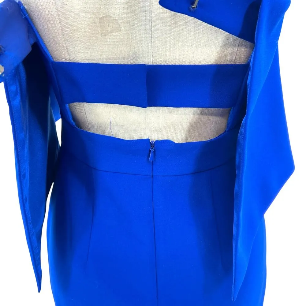 Jay Godfrey Cobalt Blue Viola Dress Strapless Ruffle‎ Detail Mini Size US 4 - Image 9