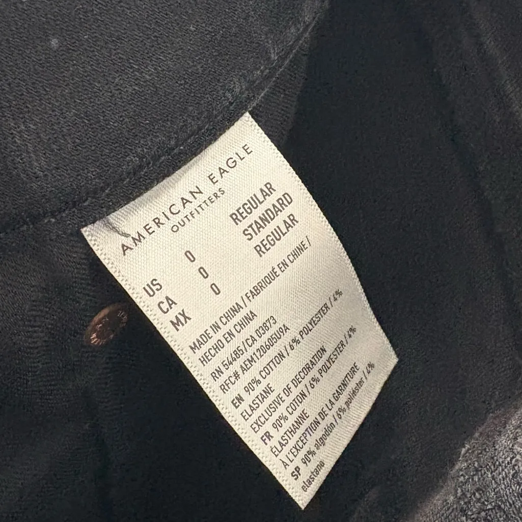 American Eagle Luxe High-Rise Distressed Black Jegging Size 0 - Image 7