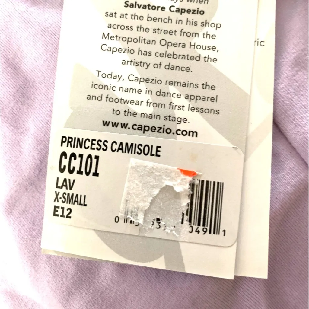 Capezio Classic Princess Camisole Leotard Ballet Leg Shelf Bra Adult XS Lavender - Image 4